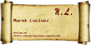 Marek Luciusz névjegykártya